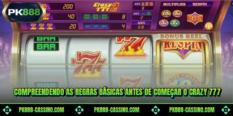 Compreendendo as regras básicas antes de começar o Crazy 777