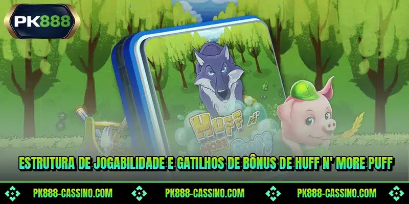 Estrutura de jogabilidade e gatilhos de bônus de Huff N' More Puff