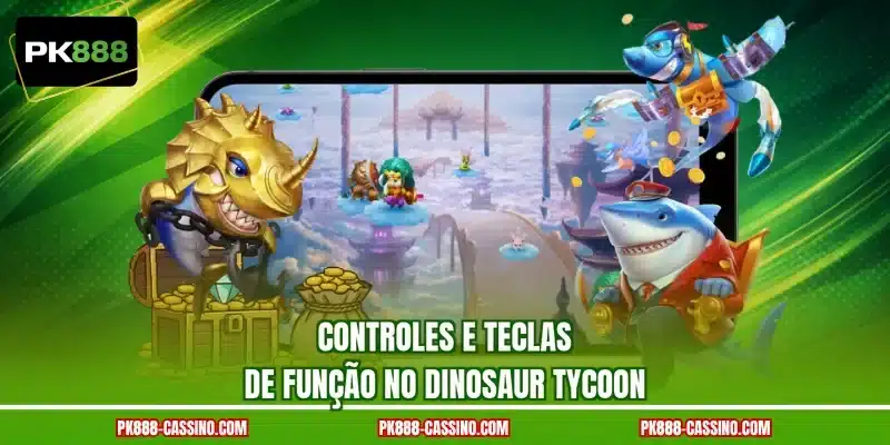 Controles e teclas de função no Dinosaur Tycoon