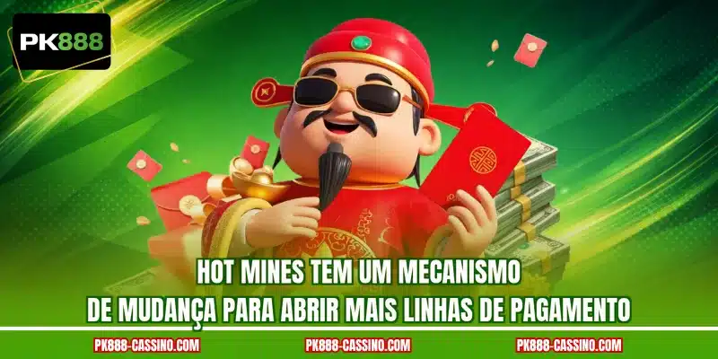 Hot Mines tem um mecanismo de mudança para abrir mais linhas de pagamento